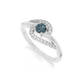 natural london blue topaz infinity solitaire rings in sterling silver
